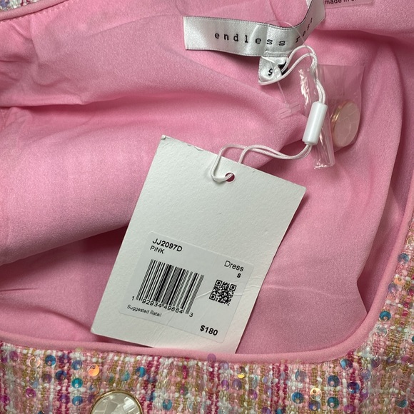 Endless Rose Tweed Pink Sequin Dress - Picture 5 of 5